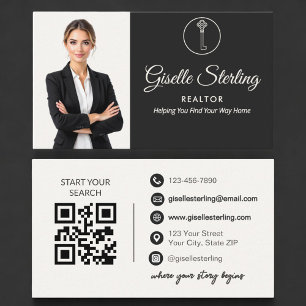 Luxus-Immobilienmakler Neutrales Foto QR-Code  Visitenkarte