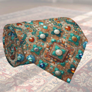 Luxus-Indisch-Designer-Teppich Faux-Silk-Schlips Krawatte