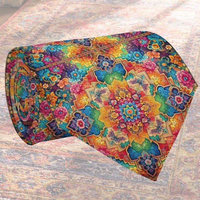 Luxus-Indisch-Designer-Teppich | Faux-Silk-Schlips Krawatte (Von Creator hochgeladen)