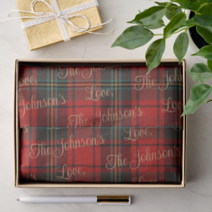 Luxus individuell rot tartan Weihnachten klassisch Seidenpapier