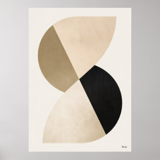 Luxus Japandi-minimalistische geometrische abstrak Poster
