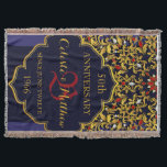 Luxus Jeweled blaues Rot-GoldHochzeitstag Decke<br><div class="desc">Nahöstlicher Inder inspirierter Entwurf. Personifizieren Sie mit Namen,  Jahrestagsdatum und Monogramm oder Zahlen - diese Throwdecken macht Herausragendgeschenke für viele spezielle Ereignishochzeit,  Jahrestag,  Verlobung….Völlig kundengerechte Andenken-Wurfsdecken als Geschenke für die speziellen Paare!</div>