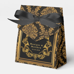 Luxus Jugendstil Schwarz und Gold Royal Wedding Geschenkschachtel