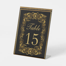 Luxus Jugendstil Schwarz und Gold Royal Wedding Sockelschild