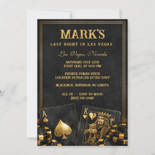 Luxus-Junggesellenabschied in Schwarz und Gold in Einladung