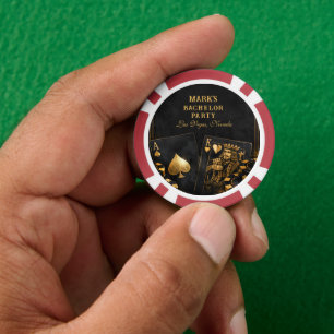 Luxus Junggesellenabschied in Schwarz und Gold in  Pokerchips