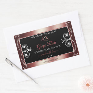 Luxus-Juwelen Wine Red Black Decor Produktmarken Rechteckiger Aufkleber