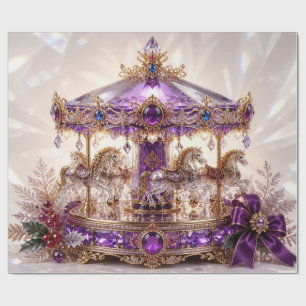 Luxus-Karussell Lila Weihnachtspapier Geschenkpapier