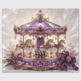 Luxus-Karussell Lila Weihnachtspapier Geschenkpapier