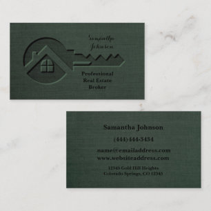 Luxus Key Pine Green Real Anwesen Business Card Visitenkarte