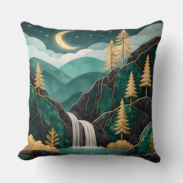 Luxus Kintsugi Wasserfall-Kissen Kissen (Vorderseite)