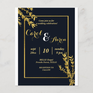 Luxus Klassik und Gold Hochzeit Flyer