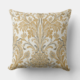 Luxus, Klassisch, Elegant, Gold Beige Muster Kissen