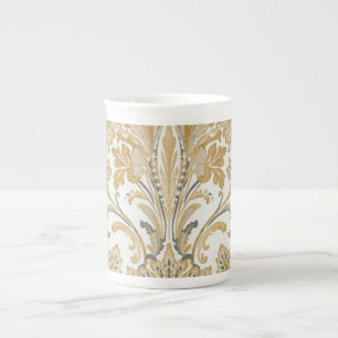 Luxus, Klassisch, Elegant, Gold Beige Muster Prozellantasse