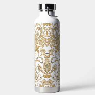 Luxus, Klassisch, Elegant, Gold Beige Muster Trinkflasche