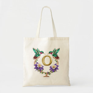 Luxus-Kolibri-Monogramm-O-Hochzeits-Tote mit Juwel Tragetasche
