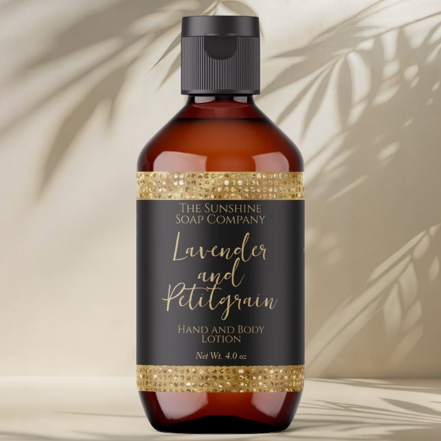 Luxus-Kosmetikmarke - Black & Gold Glitzer (Von Creator hochgeladen)