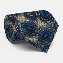 Luxus-Krawatte | Navyblau + Gold-Geoden-Schlips