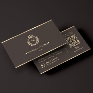 Luxus-Kreativ-Marketingagentur Crest Espresso Visitenkarte