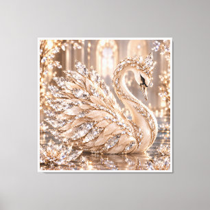Luxus Kristallschwan Leinwanddruck