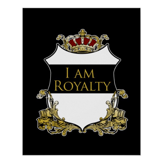 Luxus Krone Royal Crown Crest Gold Schild Fett Kön (Vorderseite)