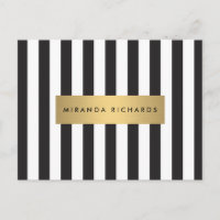 Luxus kühne schwarze und weiße Streifen mit golden