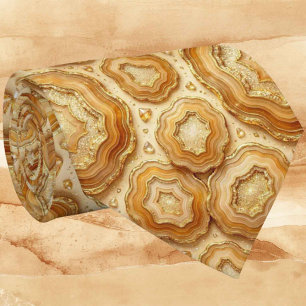 Luxus-Kunstseide Kamel + Gold-Geoden-Schlips Krawatte