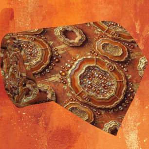Luxus-Kunstseide Rost + Gold-Geoden-Krawatte Krawatte