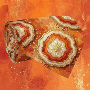 Luxus-Kunstseide   Rost + Gold-Geoden-Krawatte Krawatte