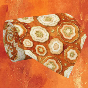 Luxus-Kunstseide   Rost + Gold-Geoden-Krawatte Krawatte