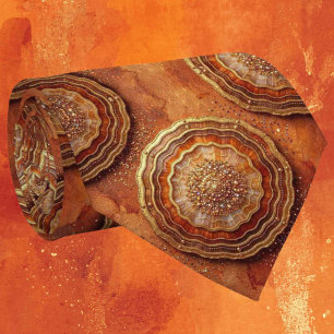 Luxus-Kunstseide   Rost + Gold-Geoden-Krawatte Krawatte