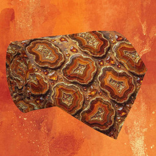 Luxus-Kunstseide Rost + Gold-Geoden-Krawatte Krawatte