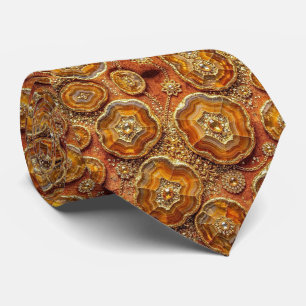 Luxus-Kunstseide   Rost + Gold-Geoden-Schlips Krawatte
