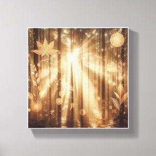 Luxus-Kunstwerk Golden Forest Wall Art - Verzauber Leinwanddruck
