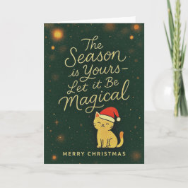 Luxus Kuschel Santa Katze Weihnachtskarte Karte
