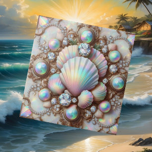 Luxus-Küsten-Dekor   Diamanten und Muscheln Fliese