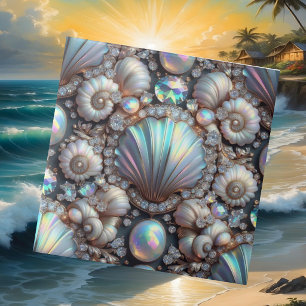 Luxus-Küsten-Dekor   Diamanten und Muscheln Fliese
