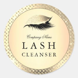 Luxus Lash Cleanser Gold Beauty Product Label Runder Aufkleber