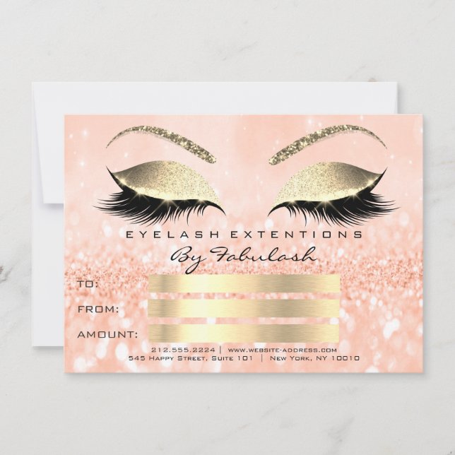 Luxus Lashes Gold Makeup Zertifikat Geschenk (Vorderseite)