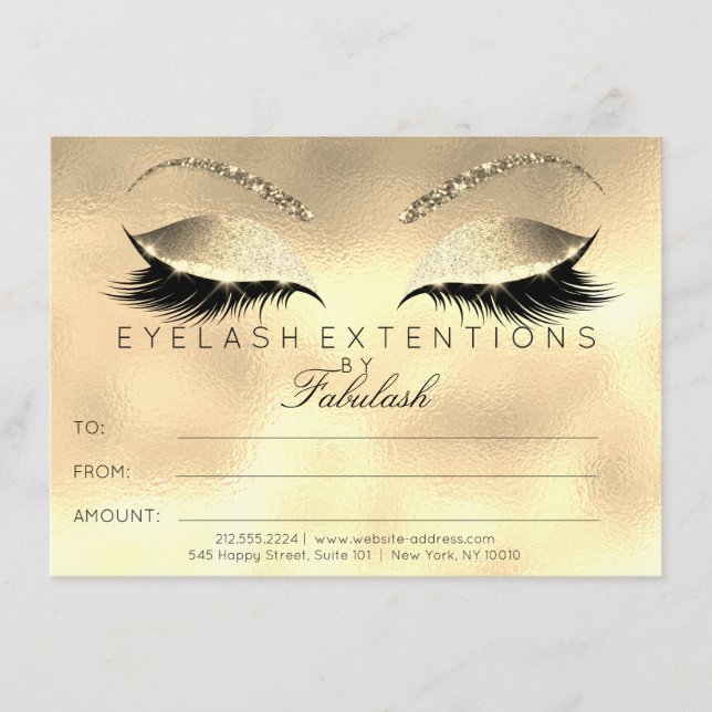 Luxus Lashes Makeup Certificate Geschenk (Vorderseite)