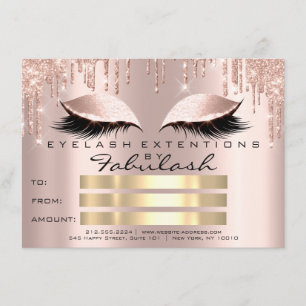 Luxus Lashes Rose Gold Makeup Zertifikat Geschenk Einladung