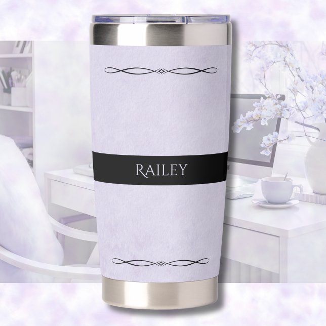 Luxus-Lavendel-Monogramm-Reisebecher Thermobecher (Bring a touch of calm luxury to your daily routine)