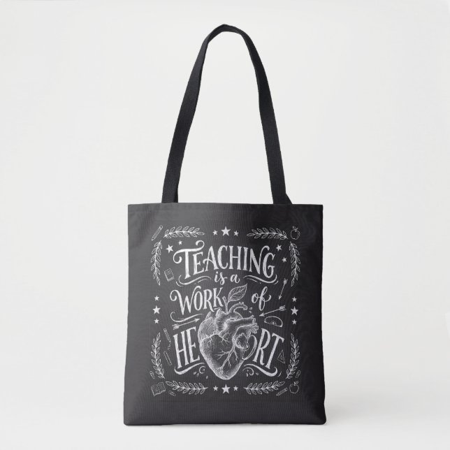 Luxus-Lehrer-Tasche mit All-Over-Print und Herzens (Vorderseite)