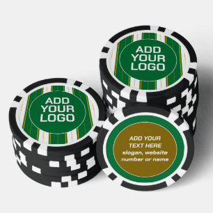 Luxus-Leinen Moderne Grün-Gold-Textur-Kollektion Pokerchips