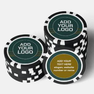 Luxus-Leinen-Popular-Grün-Gold-Textur-Kollektion Pokerchips