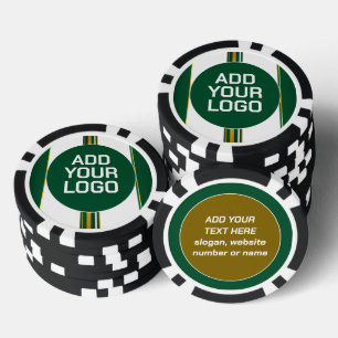 Luxus-Leinen-Trendy-Grün-Gold-Textur-Kollektion Pokerchips