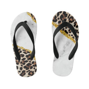 Luxus Leopard Interieur Marmor Stone Glitzer Hand Kinderbadesandalen