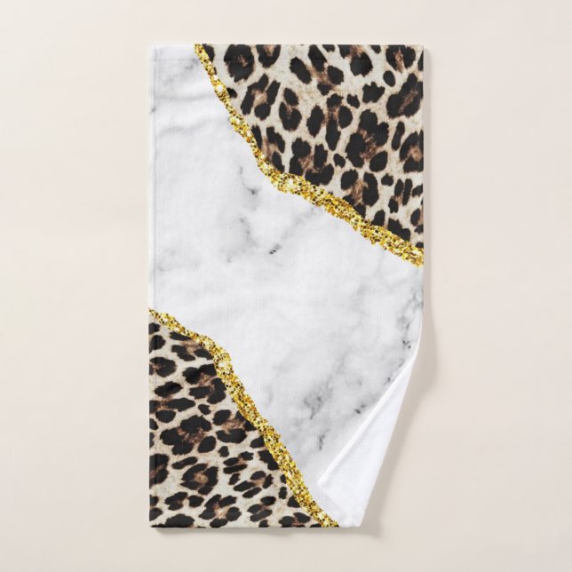 Luxus Leopard Interieur Marmor Stone Glitzer Handtuch (Handtuch)