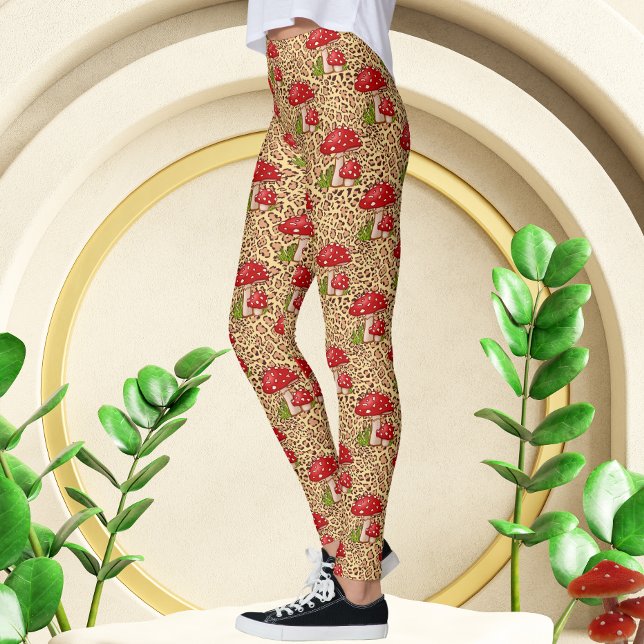 Luxus Leopard mit Pilzdruck Leggings (Von Creator hochgeladen)