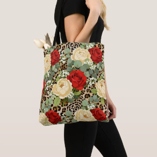 Luxus-Leoparden- & Rot-Rosen-Muster
